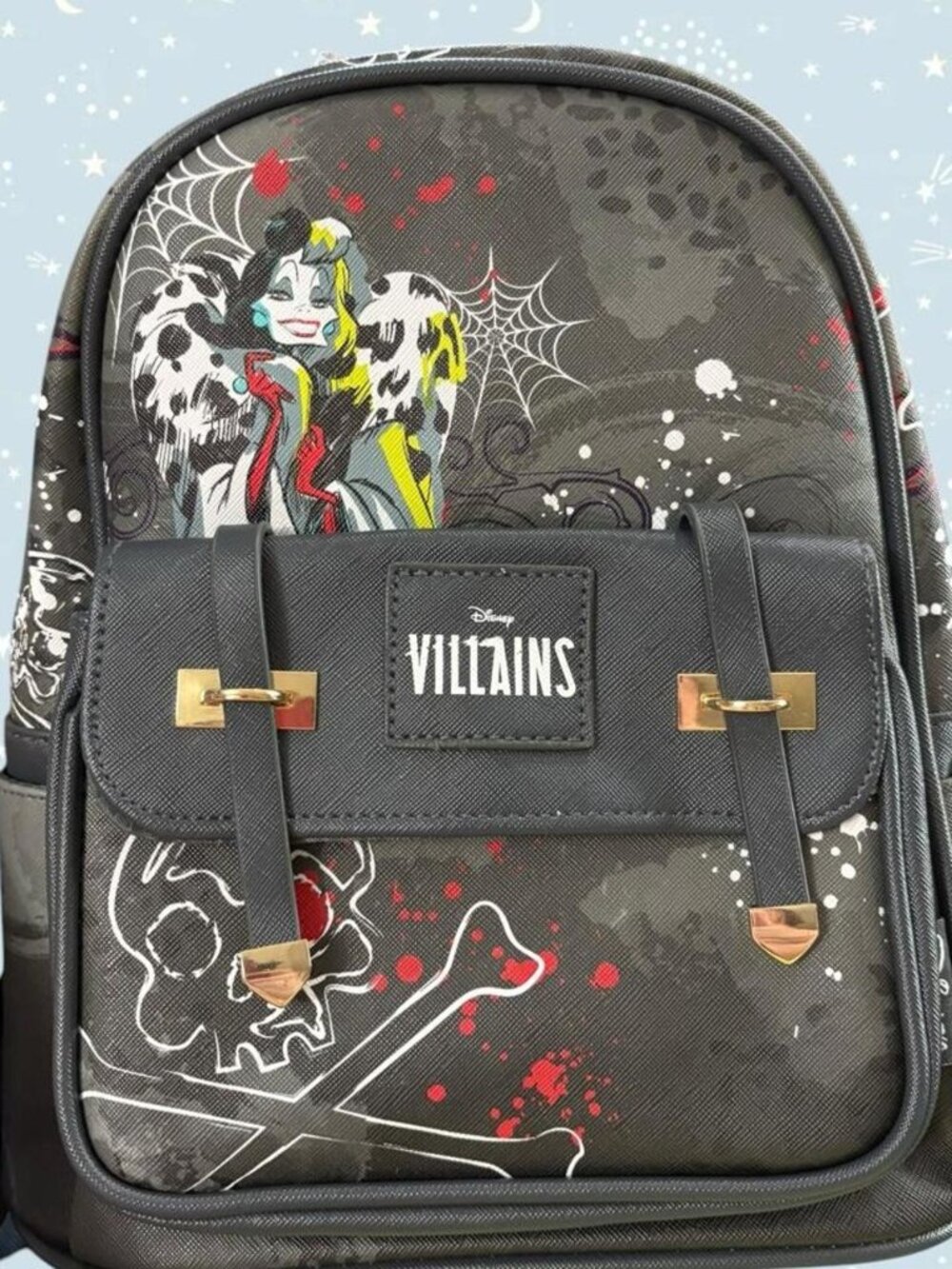 New Wanda Pop Disney Villains Cruella De Vil black backpack